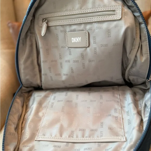 DKNY Quilted Blue Backpack - Picture 4 of 5